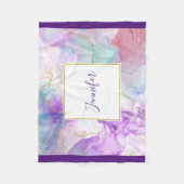 Paarse, groene, roze stromende kleuren legant fleece deken (Voorkant)