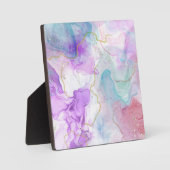 Paarse, groene, roze stromende kleuren legant fotoplaat (Voorkant)