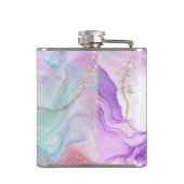 Paarse, groene, roze stromende kleuren legant heupfles (Achterkant)