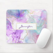 Paarse, groene, roze stromende kleuren legant muismat (Met muis)