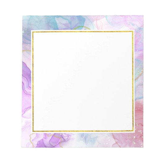 Paarse, groene, roze stromende kleuren legant notitieblok (Voorkant)