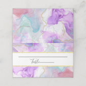 Paarse, groene, roze stromende kleuren legant plaatskaartje (Buitenkant ongevouwen)