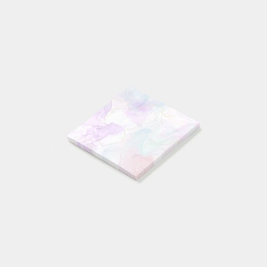 Paarse, groene, roze stromende kleuren legant post-it® notes (Schuin)