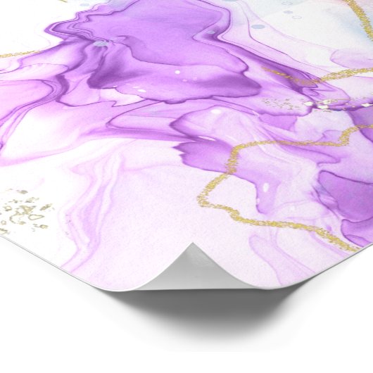 Paarse, groene, roze stromende kleuren legant poster (Hoek)