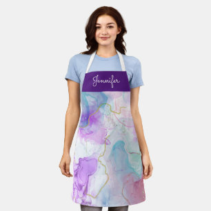 Paarse, groene, roze stromende kleuren legant schort
