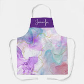 Paarse, groene, roze stromende kleuren legant schort (Voorkant)