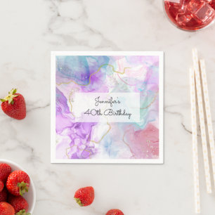 Paarse, groene, roze stromende kleuren legant servet