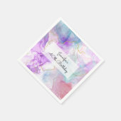 Paarse, groene, roze stromende kleuren legant servet (Hoek)