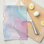 Paarse, groene, roze stromende kleuren legant theedoek (Quarter Fold)
