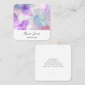 Paarse, groene, roze stromende kleuren legant vierkante visitekaartje (Voorkant / Achterkant)