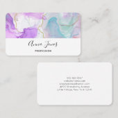 Paarse, groene, roze stromende kleuren legant visitekaartje (Voorkant / Achterkant)
