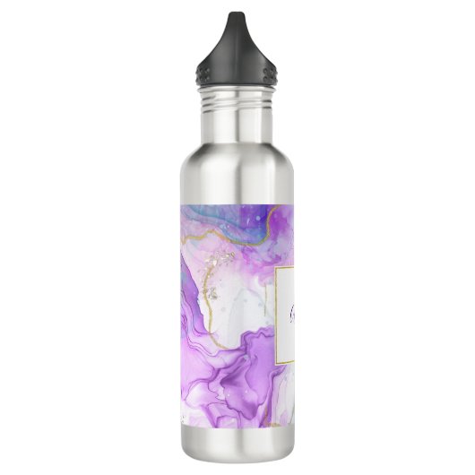 Paarse, groene, roze stromende kleuren legant waterfles  (Links)