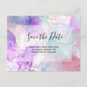 Paarse, groene, roze stromende kleuren sparen de D Uitnodiging Briefkaart (Voorkant)