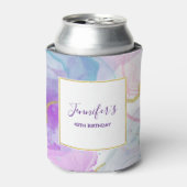 Paarse, groene, roze stromende kleuren van afgelop blikjeskoeler (Blikje Voorkant)