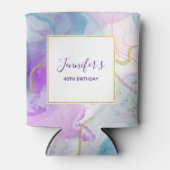 Paarse, groene, roze stromende kleuren van afgelop blikjeskoeler (Voorkant)