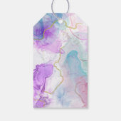 Paarse, groene, roze stromende kleuren van afgelop cadeaulabel (Achterkant)