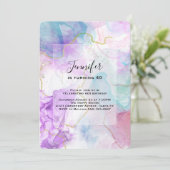 Paarse, groene, roze stromende kleuren van afgelop kaart (Staand voorkant)