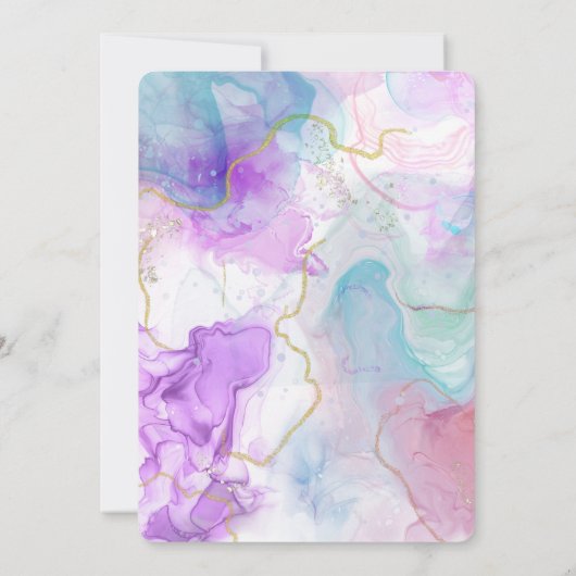 Paarse, groene, roze stromende kleuren van afgelop kaart (Achterkant)