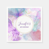 Paarse, groene, roze stromende kleuren van afgelop servet (Voorkant)