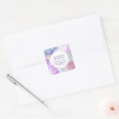 Paarse, groene, roze stromende kleuren van afgelop vierkante sticker (Envelop)