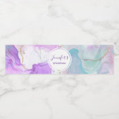 Paarse, groene, roze stromende kleuren van afgelop waterfles etiket (Enkel label)