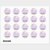 Paarse & Groene Rozen Tuin Baby Borrel Sticker (Vel)