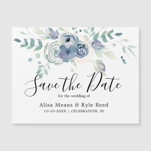 Paarse Groene Save the Date-magneet (Voorkant)