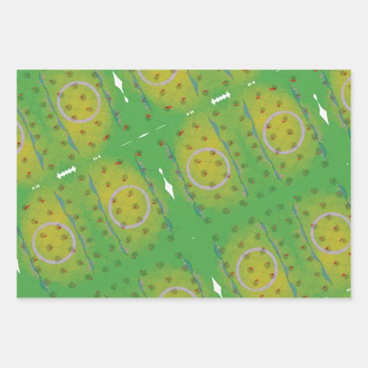 Paarse groene schilderkunst inpakpapier vel (Voorkant 3)