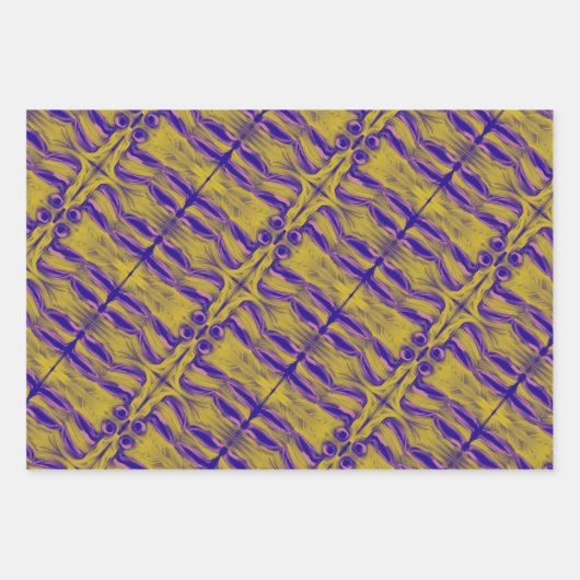 Paarse groene schilderkunst inpakpapier vel (Voorkant)