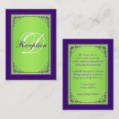 Paarse, Groene Scroll Receptie Enclosure Kaart (Voorkant / Achterkant)
