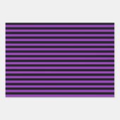 Paarse Groene Sinaasappel Zwarte Strepen Halloween Inpakpapier Vel (Voorkant 2)