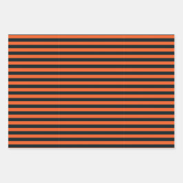 Paarse Groene Sinaasappel Zwarte Strepen Halloween Inpakpapier Vel