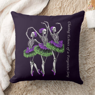 Paarse Groene Skelet Ballerina Jacht Echo's Kussen