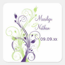 Paarse groene Sticker met 1,5-inch bruiloft