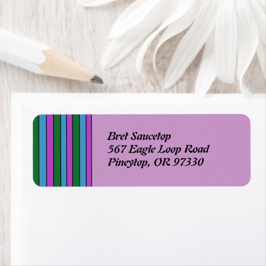 Paarse groene strepen etiket (Insitu)