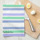 Paarse groene Stripe Kitchen Handhanddoeken Theedoek (Quarter Fold)