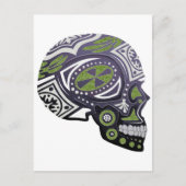 Paarse groene suiker skelet briefkaart (Voorkant)