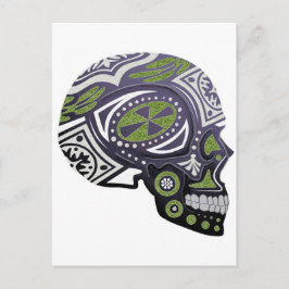 Paarse groene suiker skelet briefkaart