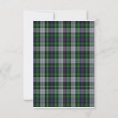 Paarse Groene Tartan Distel Trouw RSVP Kaart (Achterkant)