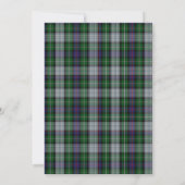 Paarse Groene Tartan Thistle bruiloft uitnodiging (Achterkant)