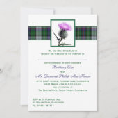 Paarse Groene Tartan Thistle Weddenschap Kaart (Voorkant)