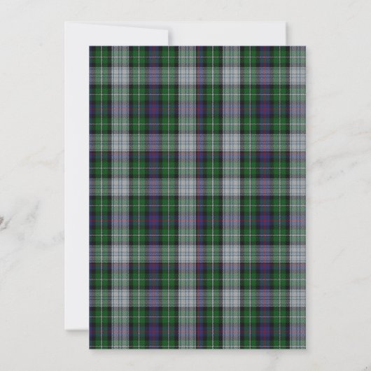 Paarse Groene Tartan Thistle Weddenschap Kaart (Achterkant)