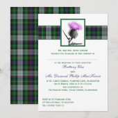 Paarse Groene Tartan Thistle Weddenschap Kaart (Voorkant / Achterkant)