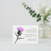 Paarse, groene Thistle Reception Enclosure Kaart (Staand voorkant)