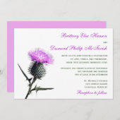Paarse groene Thistle Weddenschap Kaart (Voorkant / Achterkant)
