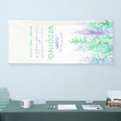 Paarse groene trouwkunst welkom banner (Beurs)