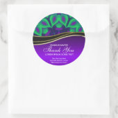 Paarse groene verrukking dank u ronde Sticker (Tas)