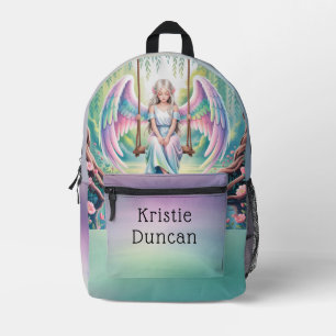 Paarse Groene Vlinder Fairy Prinses Meisjes Custom Bedrukte Rugzak