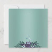 Paarse & Groene Vlinder Sweet 16 Uitnodigen Kaart (Achterkant)