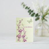 Paarse, groene vlinderbloemige vlinders Omheining Informatiekaartje (Staand voorkant)